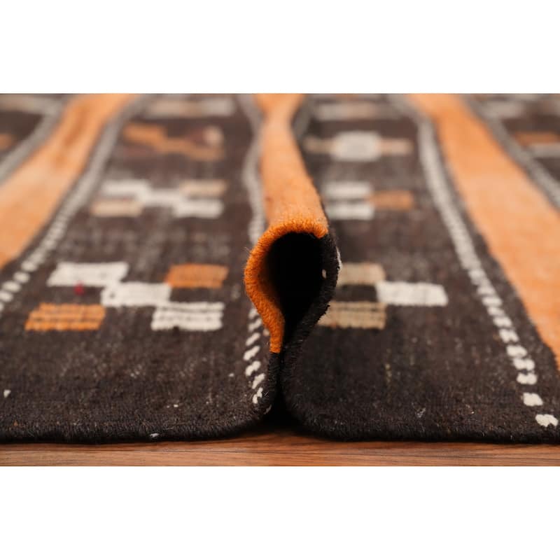 Hand Woven Oriental 100% Wool Carpet Southwestern Tribal Multi-Colored Kilim Area Rug - 8' 2'' X 5' 9''