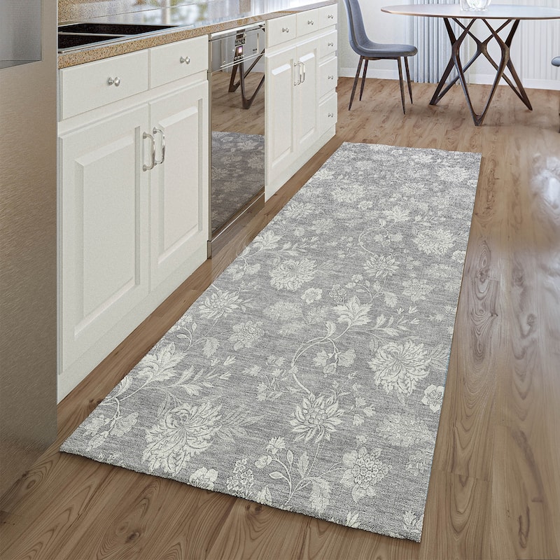 Premium Washable Super Soft Floral Garden Mayfield Rug - Gray - 2' 3" x 7' 6" - Runner