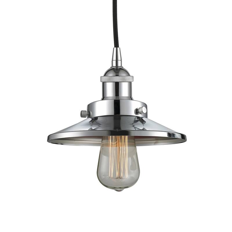 Innovations Lighting 616-1PH-6-8 Railroad Pendant Railroad 8" Wide - Polished Chrome / Polished Chrome