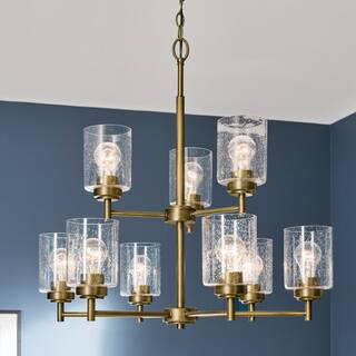 Kichler Lighting Winslow 27 in. 9-Light Natural Brass Chandelier - 27 in