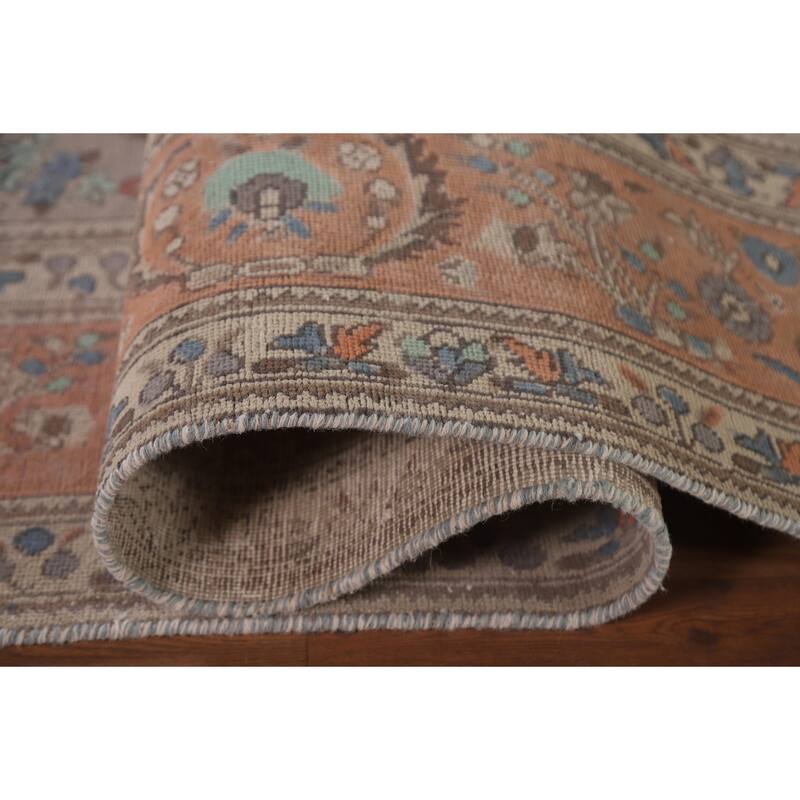 Hand Knotted Oriental 100% Wool Carpet Traditional Floral Greys & Charcoal Tabriz Area Rug - 11' 4'' X 8' 5''