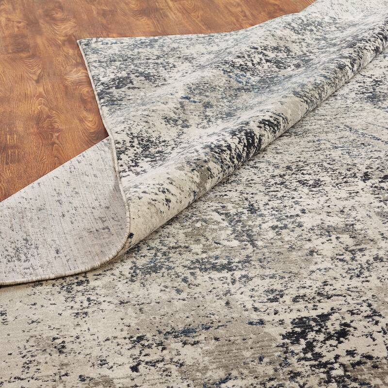 Porch & Den Holladay Sand / Steel Abstract Area Rug