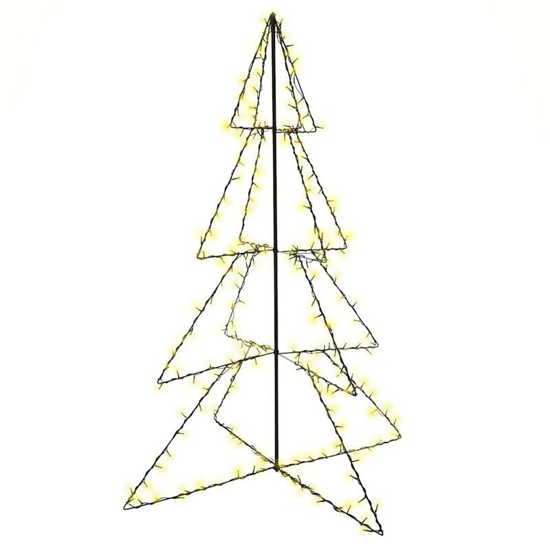 vidaXL Christmas Cone Tree Artificial Xmas Tree with LEDs Christmas Lighting