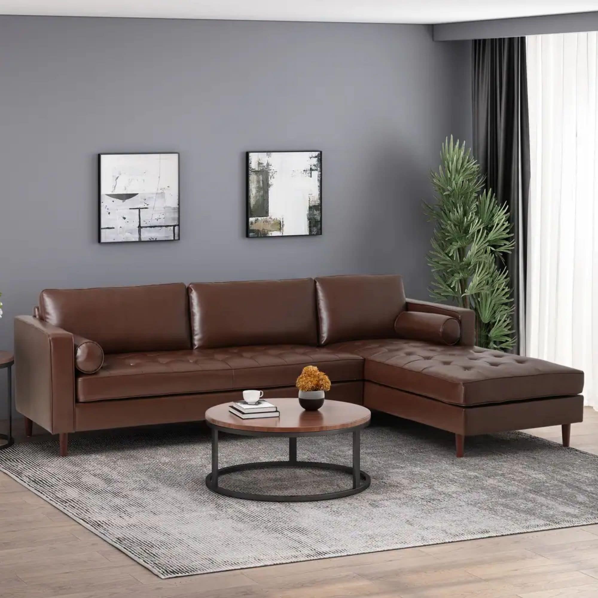 Roomfitters Modern 70.75" L-Shaped Couch with Chaise, 4-Seater Sectional, Upholstery and Stylish Design for Living Room