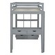 preview thumbnail 27 of 32, Twin Size Solid Wood Loft Bed with Desk,Shelves,and LED Light