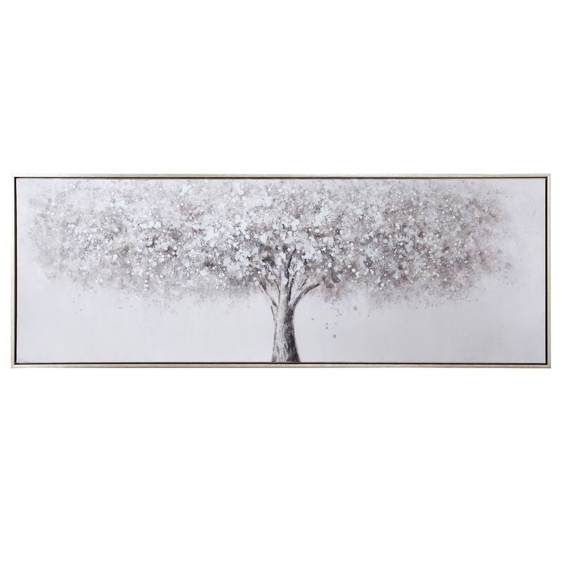 StyleCraft Natural Coverage Hand-Painted Framed Canvas Wall Art - 55" x 20" - Natural
