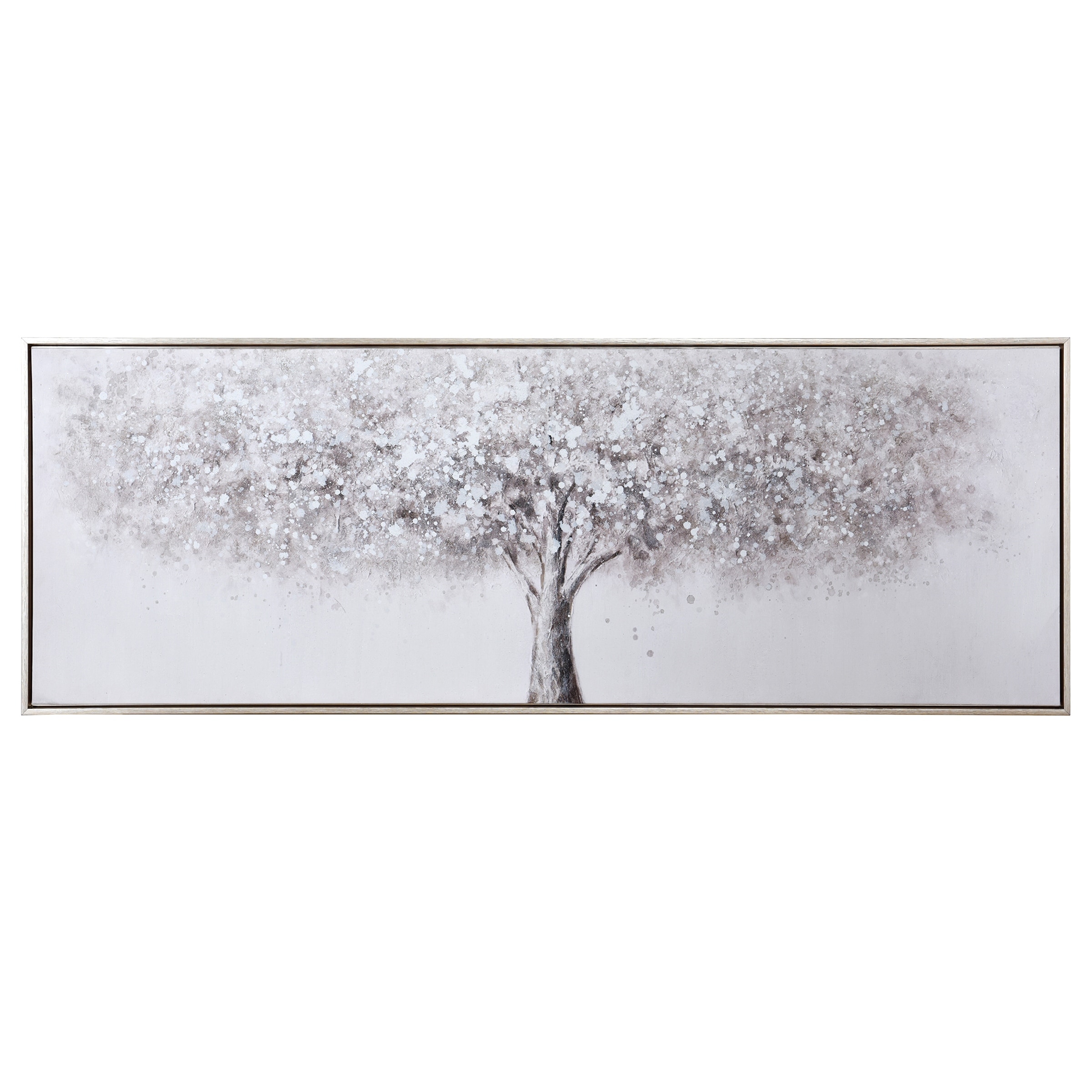 StyleCraft Natural Coverage Hand-Painted Framed Canvas Wall Art - 55" x 20"