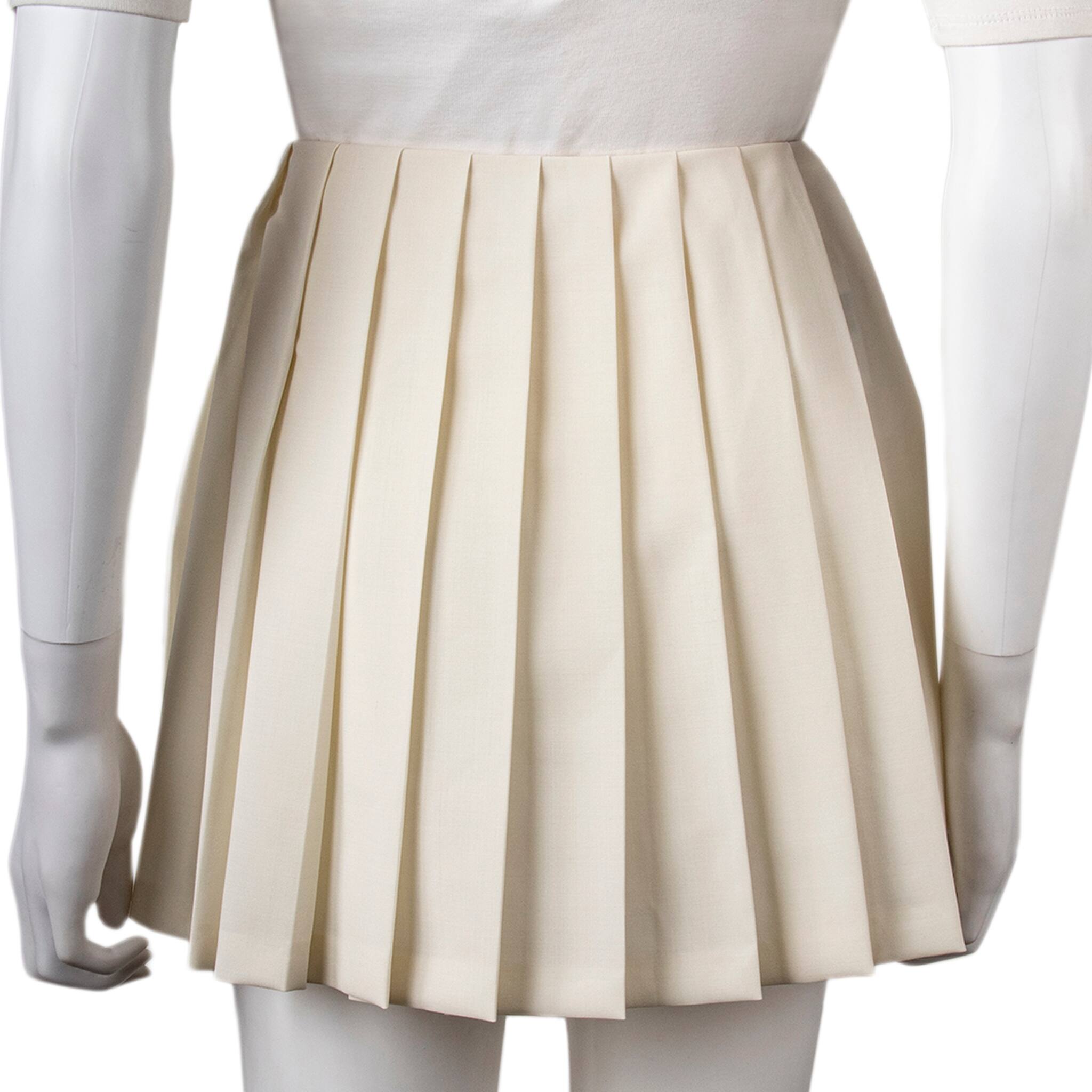 Miu Miu Pleated Fabric Mini Skirt - Overstock - 43733218