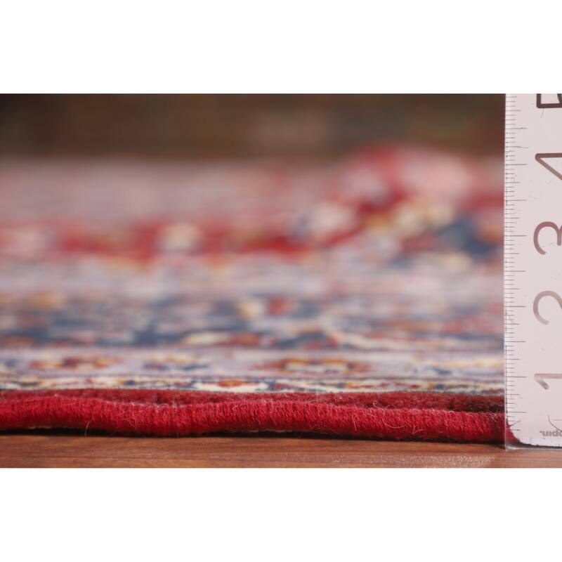 Floral Red Kashan Turkish Rug Machine-Made Medallion Carpet - 9'7" x 12'7"