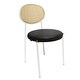 preview thumbnail 46 of 78, Leisuremod Euston Modern Dining Chair Upholstered Velvet or Leather Seat Wicker Back Accent Chair for Home Living Room & Kitchen Charcoal Leather