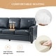 preview thumbnail 35 of 70, Rita Transitional Living Room 3-Seat Genuine Leather Nailhead Sofa with Solid Wood Legs and Removable Cushions