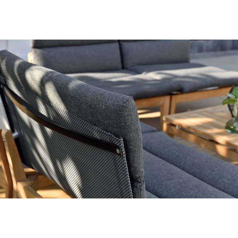 Amazonia 2pc Arnhou Outdoor Patio FSC Teak Sofa Chairs with Cushion