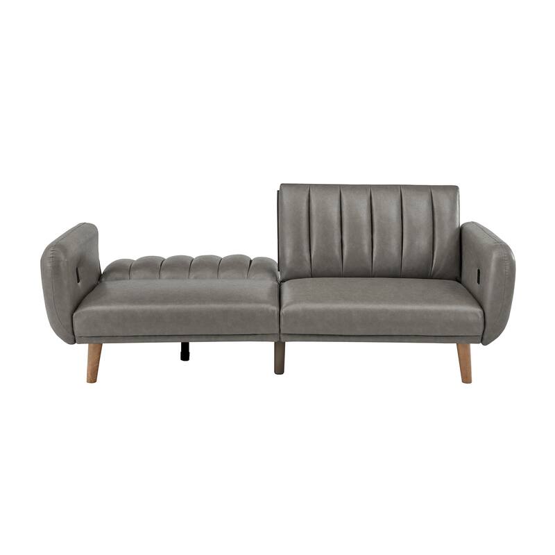 Sogndal Upholstered Convertible Split-Back Futon Sofa Bed with USB Charging Ports by iNSPIRE Q Modern