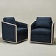 preview thumbnail 155 of 165, KINWELL 31"W Oak Frame Upholstered Swivel Barrel Armchair