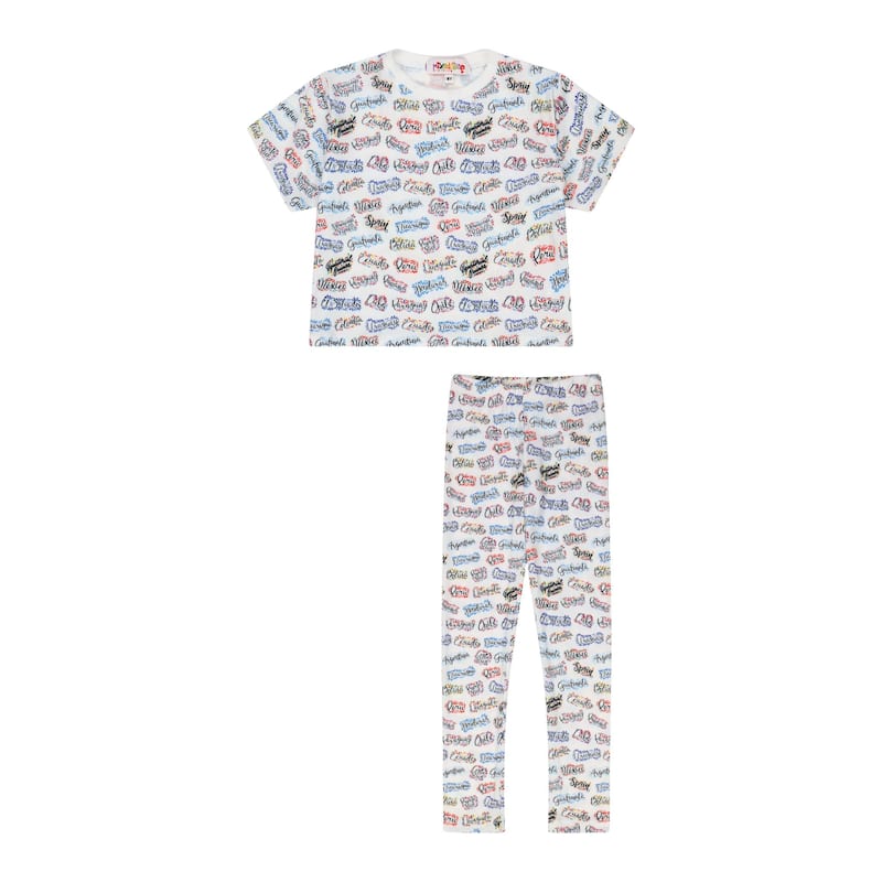 Mixed Up Clothing Girls Paises Legging Set - Multi-Color - 8