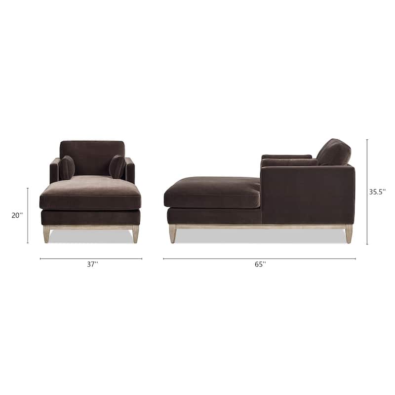 Knox 65" Modern Farmhouse Performance Velvet Chaise Lounge Chair