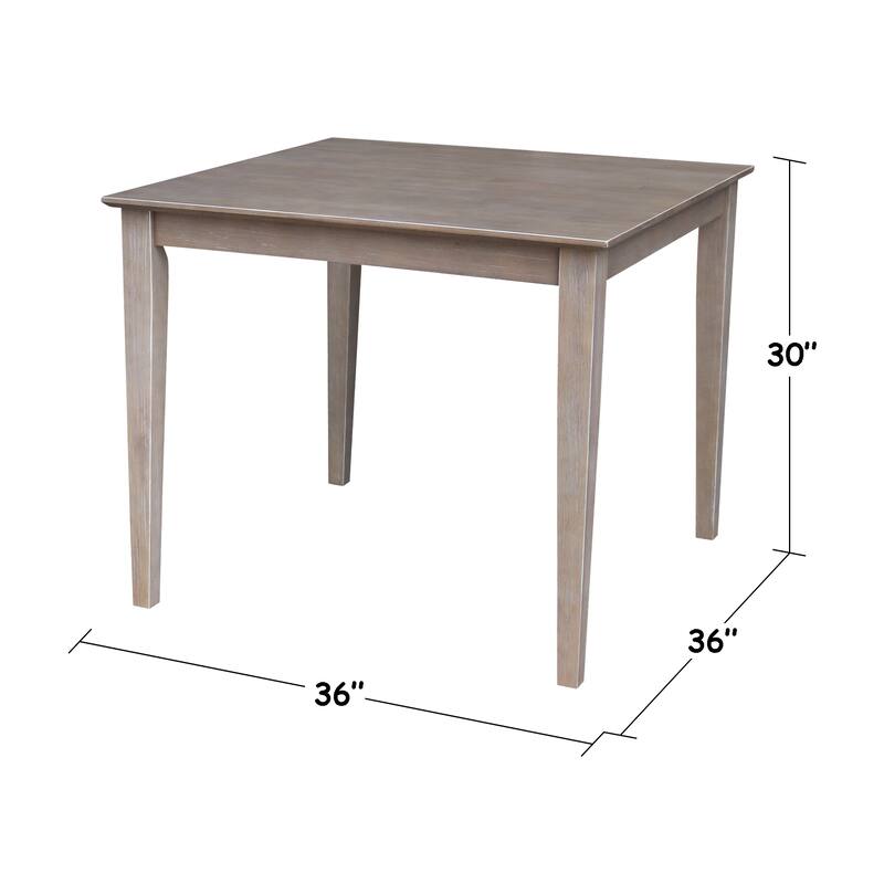 Solid Wood 36" x 36" Table in Washed Gray Taupe - washed gray taupe - washed gray taupe