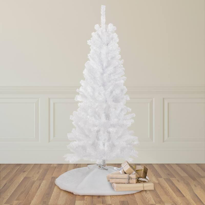 Slim White Georgian Pine Artificial Pencil Christmas Tree - 4.5' - Unlit - 4.5 Foot