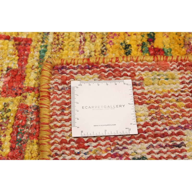ECARPETGALLERY Hand-knotted Sari Silk Gold Silk Rug - 8'2 x 10'0