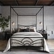 preview thumbnail 13 of 32, Clayfell Denver Metal Canopy Bed Full - Black