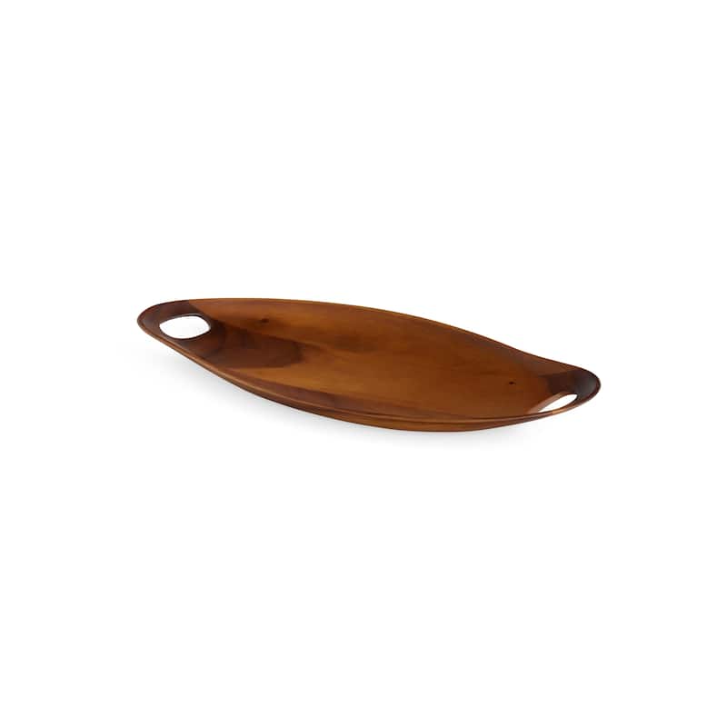 Nambe Portables Acacia Wood Tray 18 inch - 18" x 9.5" x 2"