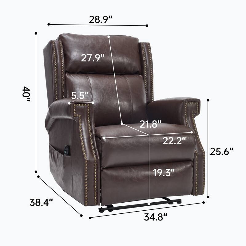 Faux Leather Recliner with 155 Degree Recline and 8 Vibration Nodes