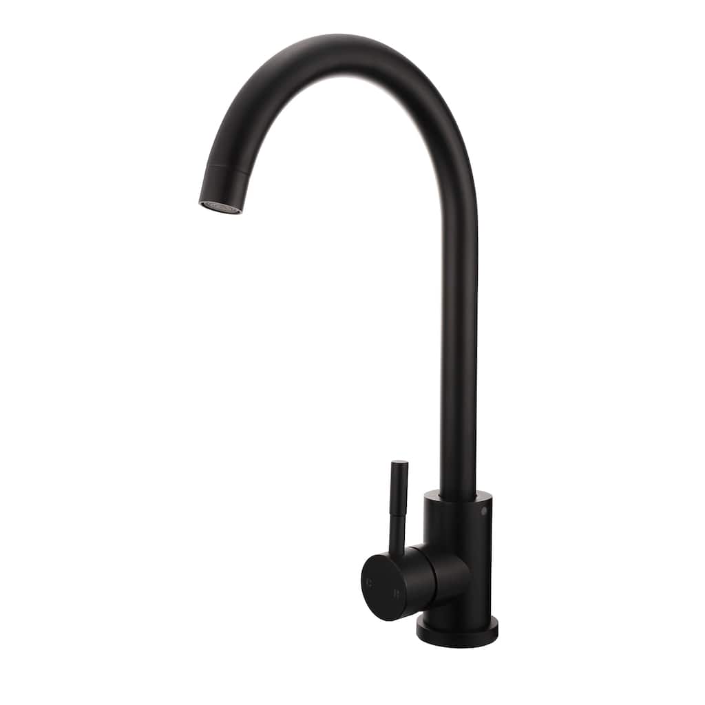 Single Handle Kitchen Faucet in Black Finish