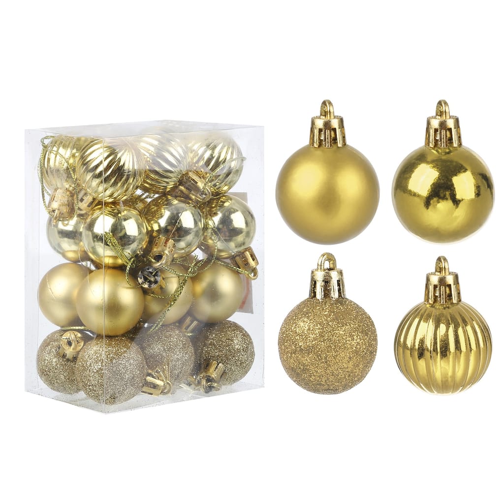 24Pcs 1.18 Inch Christmas Balls Shatterproof Ornaments Balls