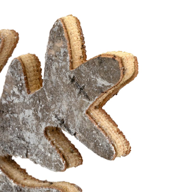 Wooden Snowflake Christmas Ornament - 10" - Silver and Gold