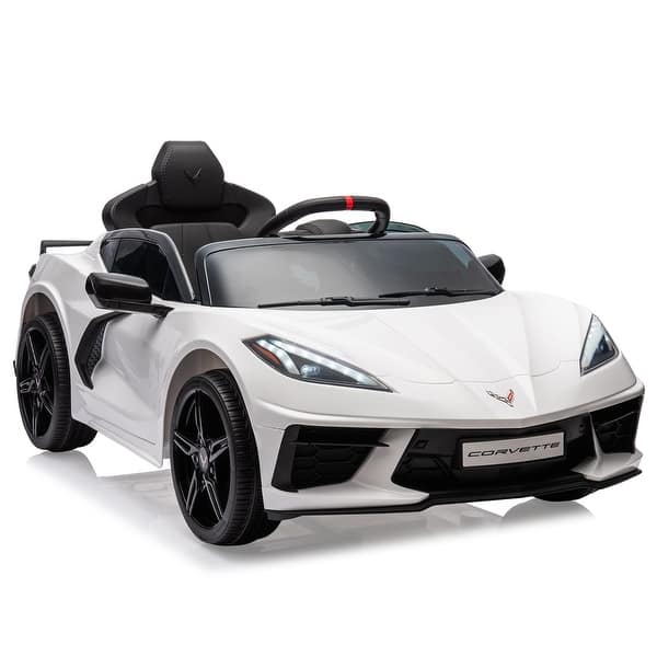 slide 2 of 47, 12V Kids Ride on Car Licensed Corvette White