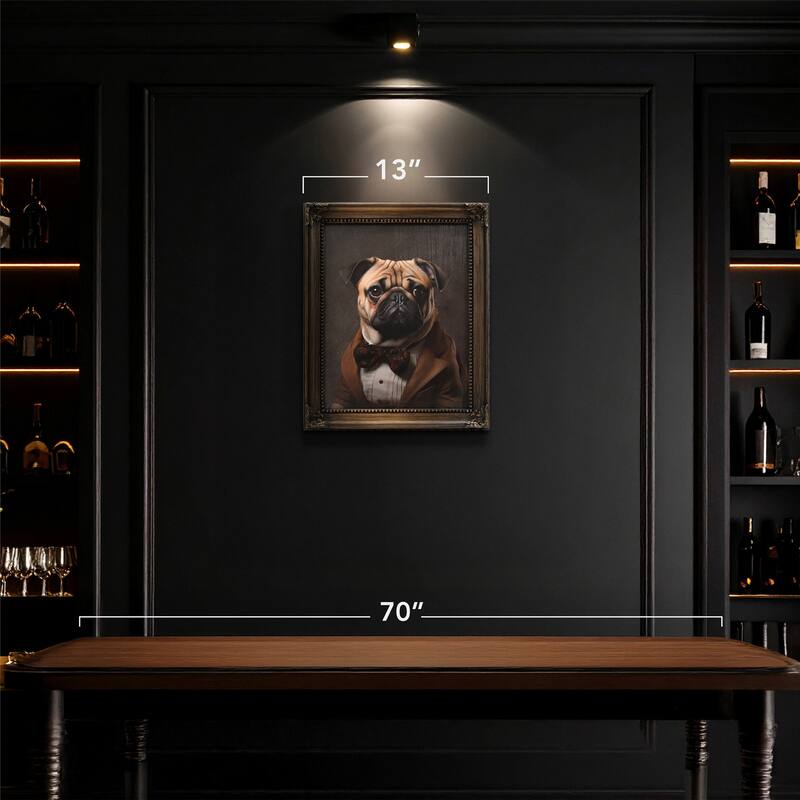 American Art Decor Old Wise Owl Ornate Framed Bar Wall Decor - 16.75" H x 13.75" L x 1" D