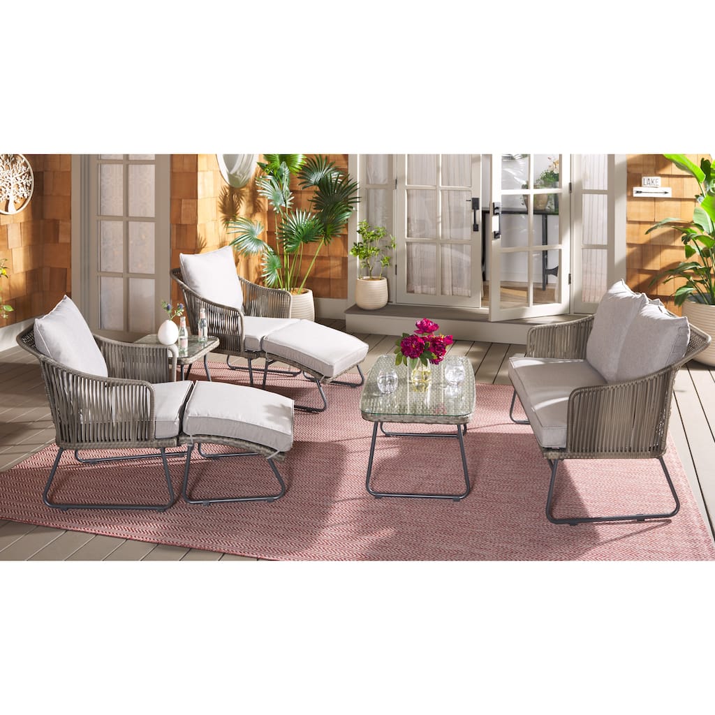 SAFAVIEH Outdoor Living Lonra 7-piece Lounger Set - 48"W x 29"D x 32"H