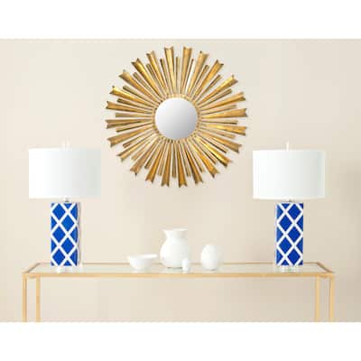 SAFAVIEH Jaqueline Golden Arrows Antique Gold Sunburst 33-inch Decorative Mirror - 33" x 1" x 33" - 33Wx1Dx33H
