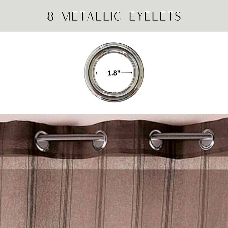 Sheer Curtain Extra Wide Window Panel with Stripes Light & Airy Drapery
