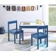 preview thumbnail 12 of 21, Olive & Opie Gibson 3-Piece Dry Erase Kids Table & Chair Set Dark Blue