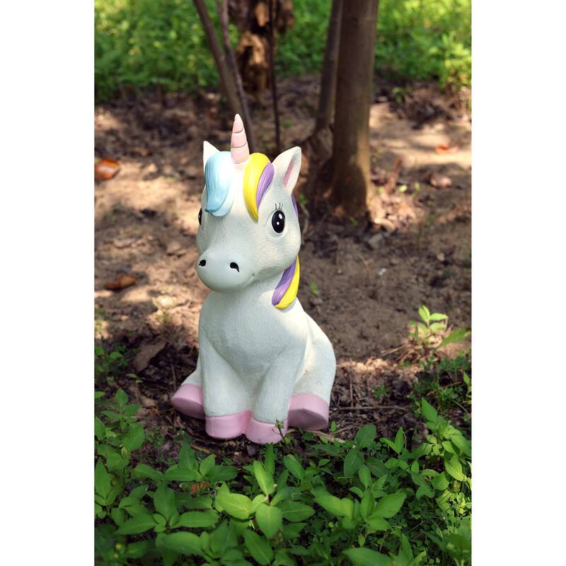 17.8" H Unicorn Polyesin Statue