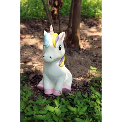 17.8" H Unicorn Polyesin Statue