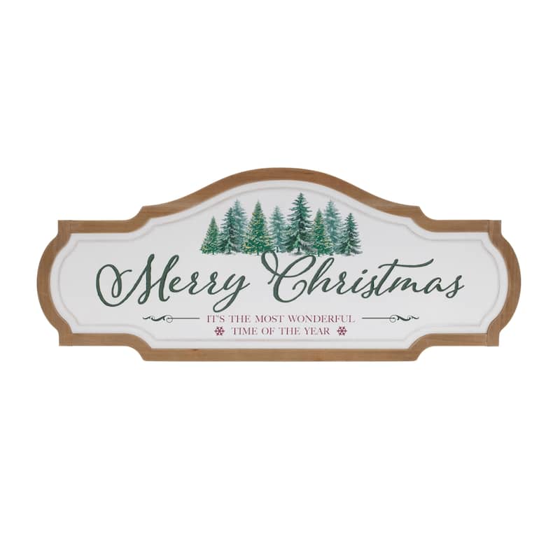 Framed Metal Merry Christmas Sign 27.5"L