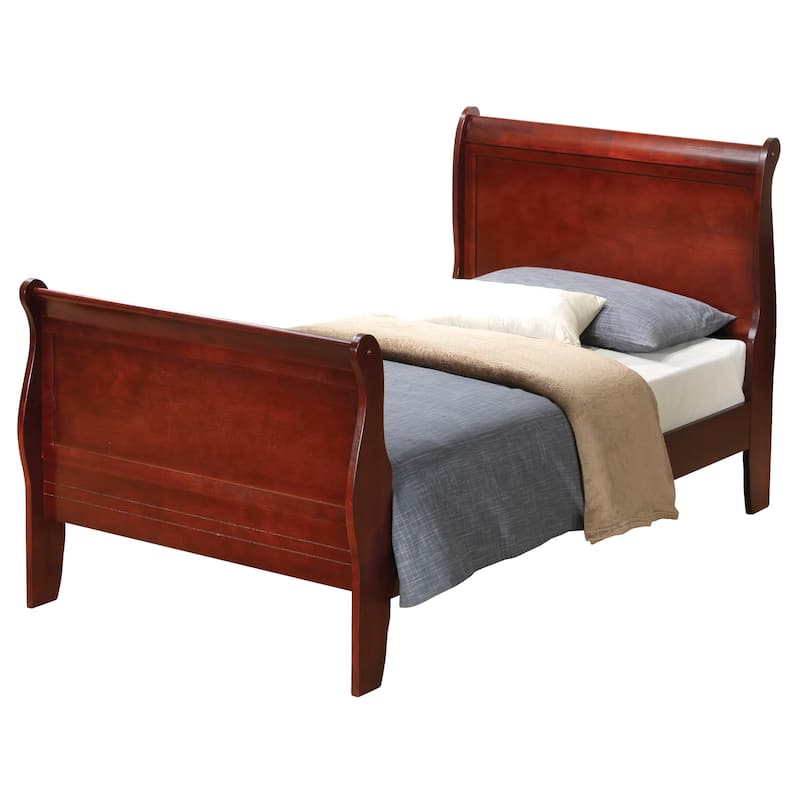 Traditional Cherry Bed with Rich Finish and Twin Mattress Fit - Cherry