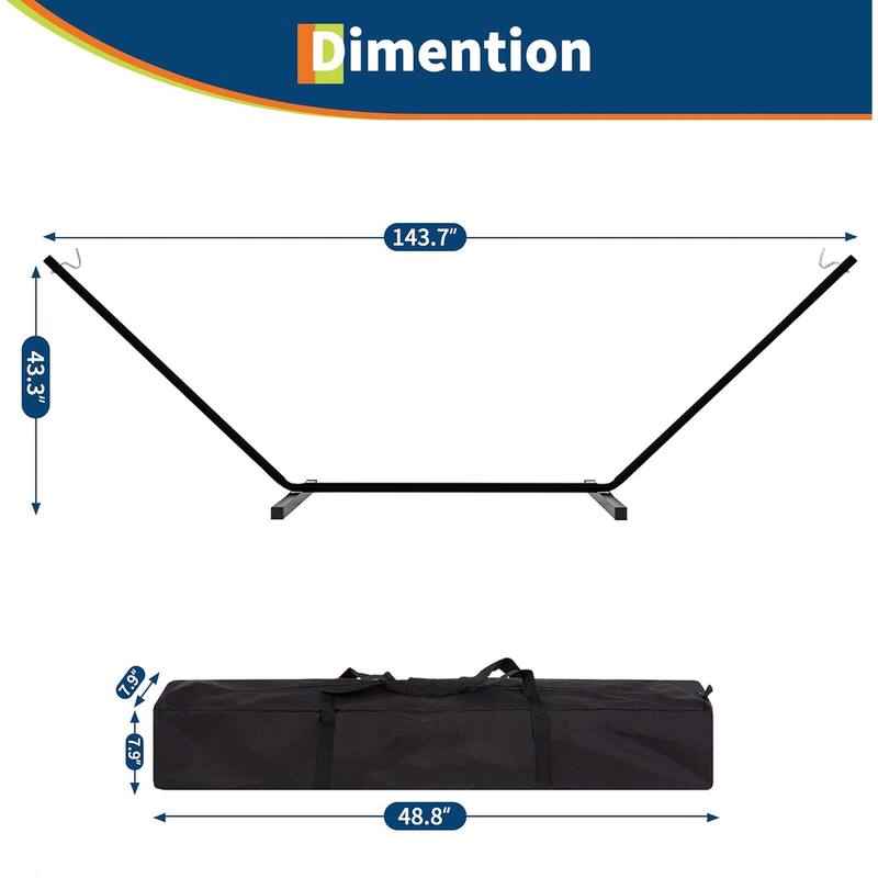 Premium Hammock Set with Quick-Lock Steel Stand and Carry Bag for Patio