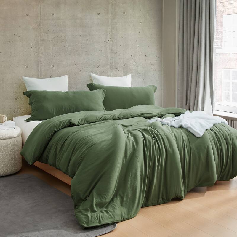 Duvet Cover Set - Natural Loft Queen - Hero Green