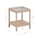 preview thumbnail 17 of 16, Nathan James Hayes Nightstand, Light Brown Finish, Glass Top