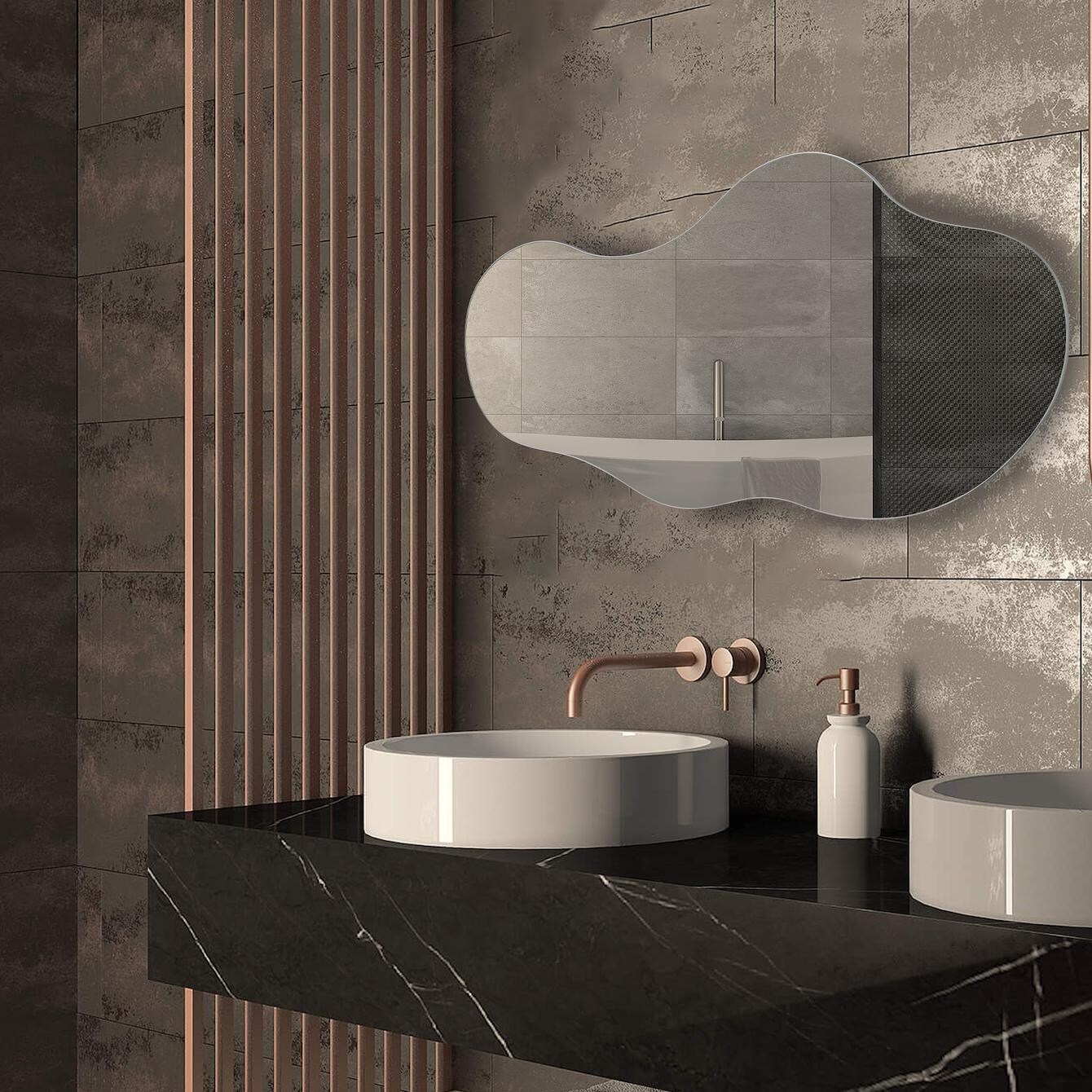 Asymmetrical Mirror, Decorative Frameless Irregular Mirror - On