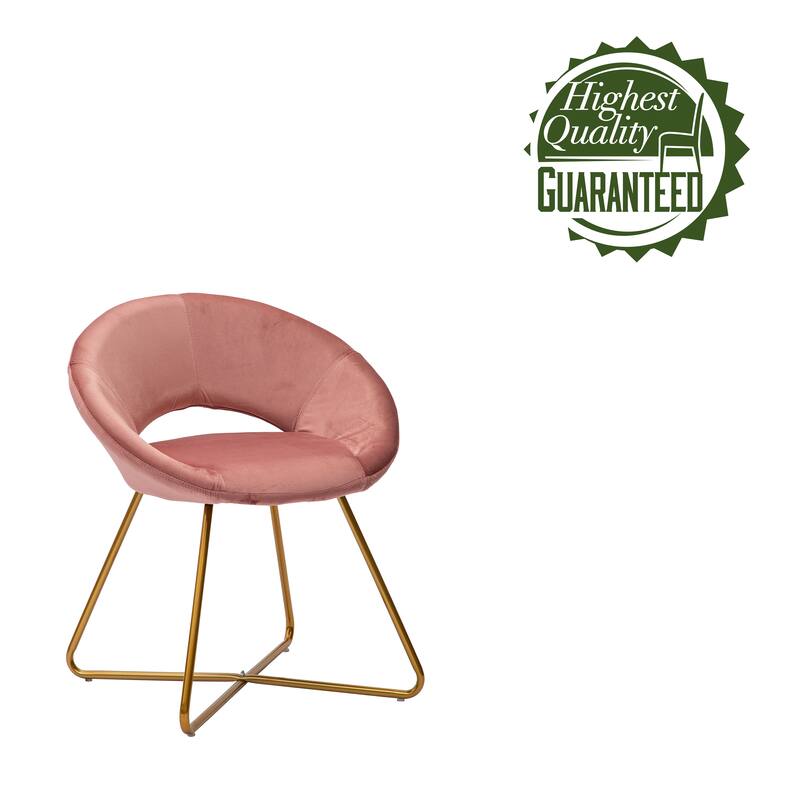 Porthos Home Reine Leisure Accent Chair, Velvet Upholstery, Gold Legs