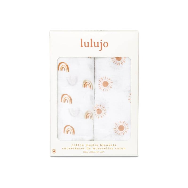 lulujo 2 PK Muslin Swaddling Blankets
