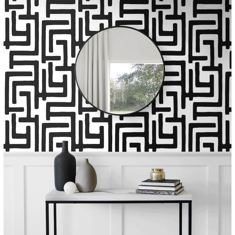 NextWall Graphic Maze Peel and Stick Wallpaper