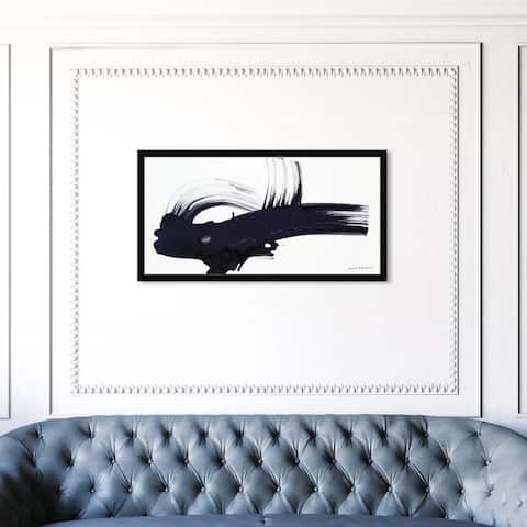 Oliver Gal 'SAI - Brocha' Abstract Wall Art Framed Print Paint - Black, White