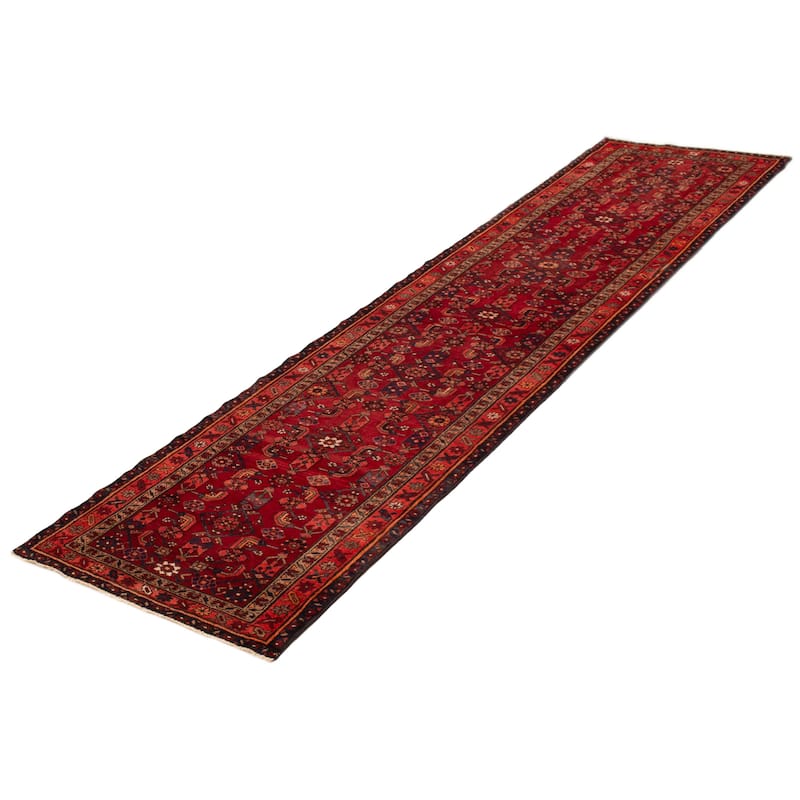 ECARPETGALLERY Hand-knotted Andelz Red Wool Rug - 3'6 x 13'8