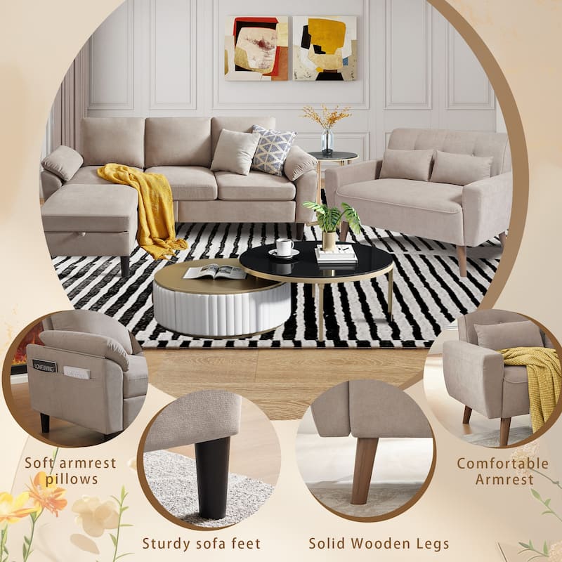 3 Piece Living Room Sets