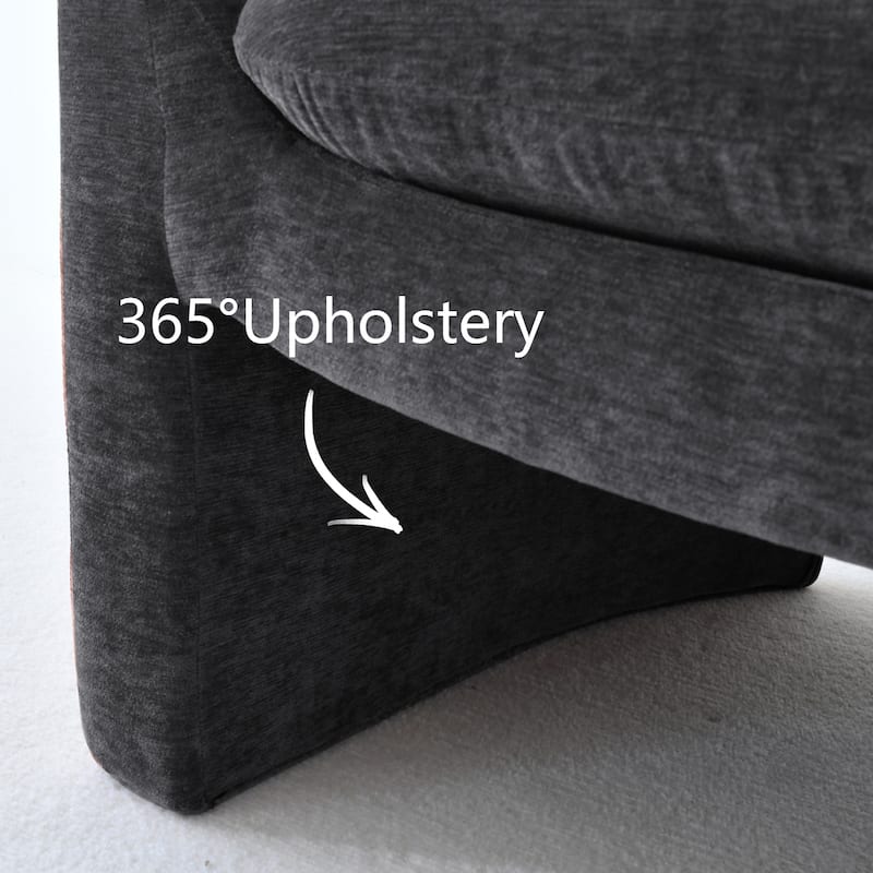 Chenille Upholstered Barrel Chair